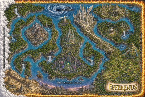 Map of Efferenus. All rights reserved.
