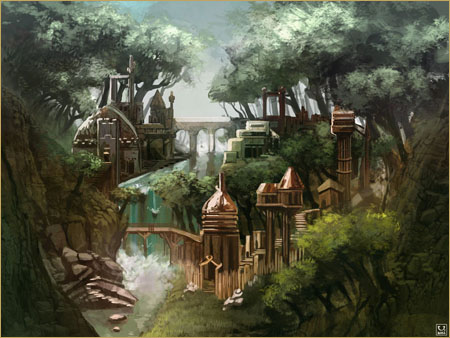 Elven Village by Juanico El Muertes