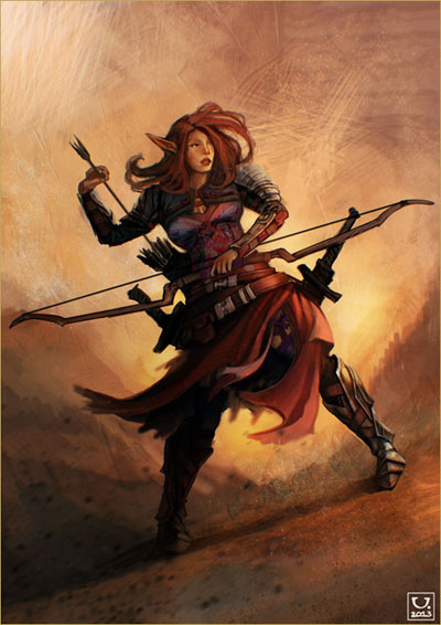 Elf Huntress by Carloscara