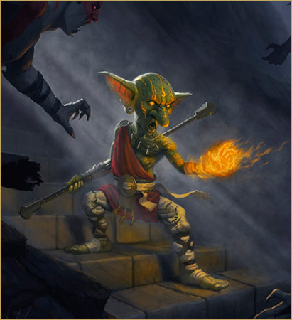 Goblin Monk of the Sacred Flame by Robson Michel. Used by permission. All rights reserved.