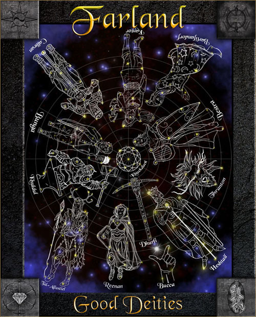 Constellations of the Good Gods of Farland, by Tim Vargason. All rights reserved.