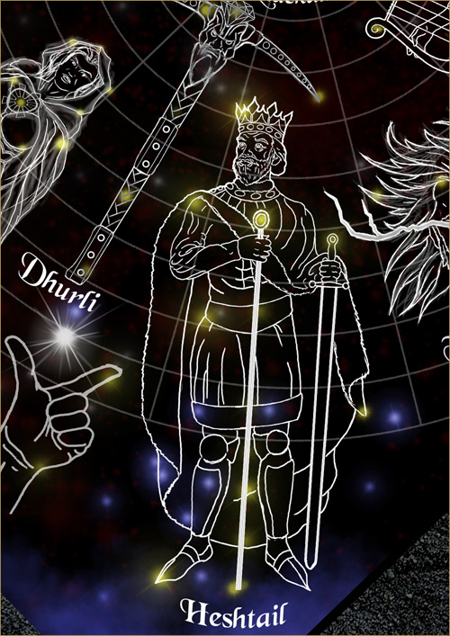 Detail of the Constellations of the Good Gods of Farland, by Tim Vargason. All rights reserved.