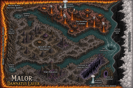 Map of Malor Damnatus. All rights reserved.