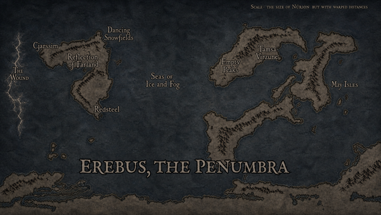 Map of Erebus. All rights reserved.