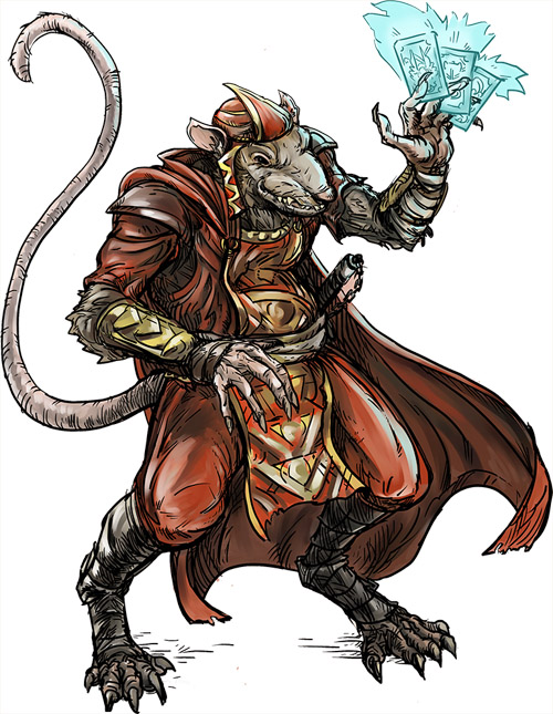 Male Ratfolk Card Caster by Matt Morrow. Used under license. All rights reserved.