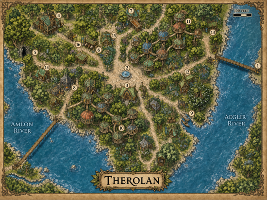 Therolan map. All rights reserved.