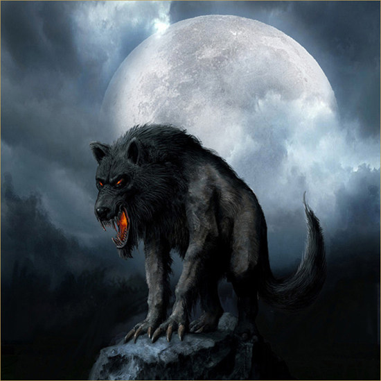 Legend Hand of God concept art - hell wolf, licensed for non-commercial reuse